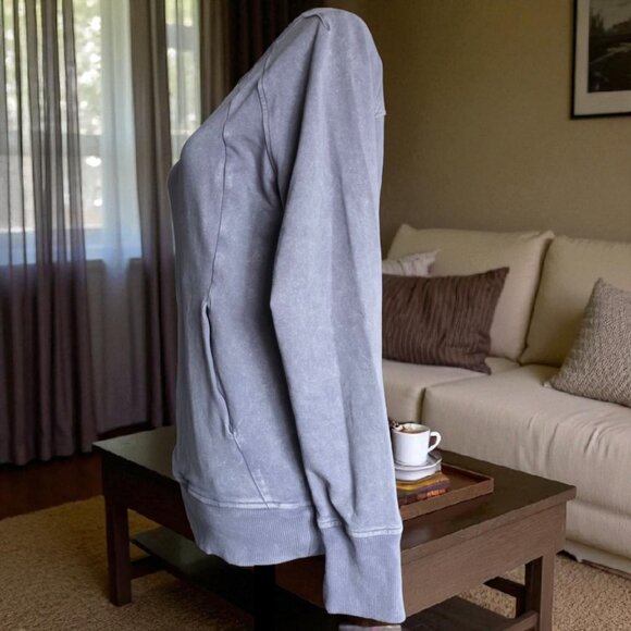 LULULEMON ( 6 ) Scuba Crew Stone Washed Lunar Rock W3CT3S - Picture 5 of 6